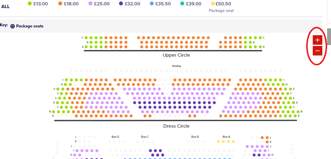 What do I do if I'm having trouble with the seating plan? ATG Tickets