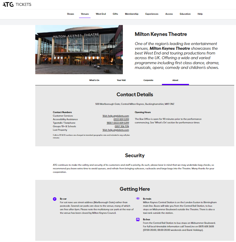 Where can I park near Milton Keynes Theatre ATG Tickets